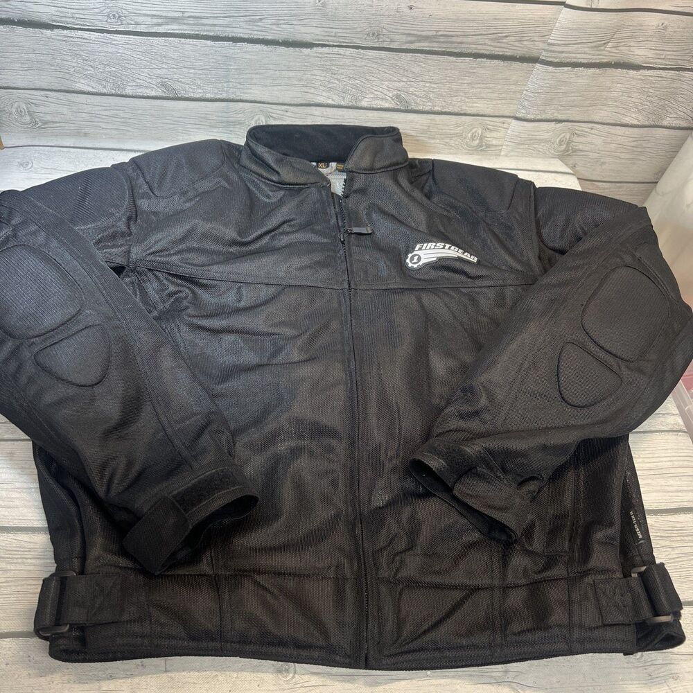 First Gear 1  Men's Hypertex Mesh-Tex II Motorcycle Jacket Size XL Black